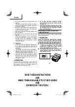 Preview for 8 page of Hitachi WH 18DBFL2 Safety And Instruction Manual