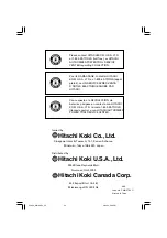 Предварительный просмотр 52 страницы Hitachi WH 18DGL Safety Instructions And Instruction Manual