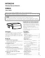 Предварительный просмотр 7 страницы Hitachi WNM80 User Manual