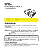 Preview for 1 page of Hitachi X308 - CP XGA LCD Projector User'S Manual And Operating Manual