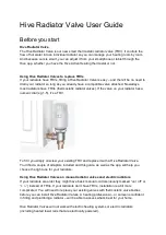 Preview for 1 page of Hive Radiator Valve User Manual