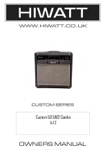 HIWATT Custom 50 SA112 Combo Owner'S Manual предпросмотр