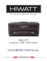 HIWATT DR 103 Owner'S Manual предпросмотр