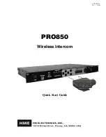 Preview for 1 page of HME PRO850 Quick Start Manual