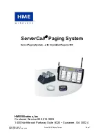 Предварительный просмотр 1 страницы HME ServerCall User Manual