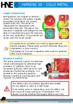 Предварительный просмотр 16 страницы HNE HiPRESS 50 COLD METAL Operating Instructions Manual