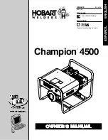 Hobart Welding Products Champion 4500 Owner'S Manual preview