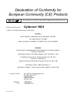 Предварительный просмотр 4 страницы Hobart Welding Products Cybercut 1025 Owner'S Manual