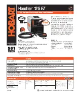 Предварительный просмотр 1 страницы Hobart Welding Products Handler 125 EZ Specification Sheet