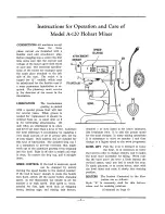 Preview for 2 page of Hobart A-120 Instructions For Operation And Care