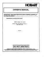 Preview for 1 page of Hobart OM-419 Owner'S Manual