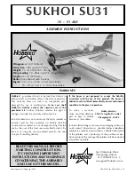 Preview for 1 page of Hobbico SUKHOI SU31 .50-.91 ARF Assembly Instructions Manual