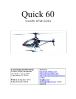 Hobbies & Helis Quick 60 Assembly & Parts Listing предпросмотр