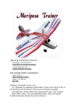 HobbyKing Mariposa Trainer Manual preview