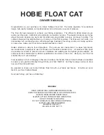 Preview for 2 page of Hobie Float Cat 75 Assembly And Operation Manual