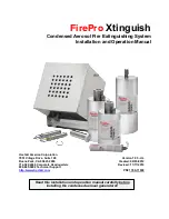 Hochiki FirePro Xtinguish Installation And Operation Manual предпросмотр