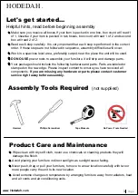 Предварительный просмотр 3 страницы Hodedah HI1115-F Assembly Instructions Manual