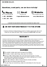 Preview for 2 page of Hodedah HI1116-F Assembly Instructions Manual