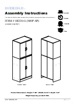 Preview for 1 page of Hodedah HI224-G Assembly Instructions Manual