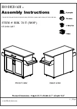 Hodedah HIK 78-T Assembly Instructions Manual предпросмотр