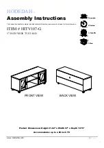 Предварительный просмотр 1 страницы Hodedah HITV107-G Assembly Instructions Manual