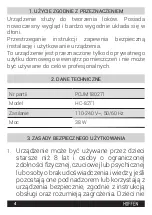 Предварительный просмотр 4 страницы HOFFEN HC-8271 Instruction Manual