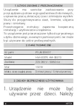 Предварительный просмотр 4 страницы HOFFEN HM-0037G Instruction Manual