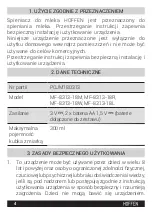 Preview for 4 page of HOFFEN MF-8313-18L Instruction Manual