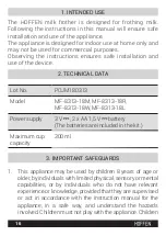 Preview for 16 page of HOFFEN MF-8313-18L Instruction Manual