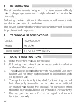 Preview for 22 page of HOFFEN MT-2099 Instruction Manual