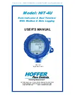 Предварительный просмотр 1 страницы Hoffer Flow Controls HIT-4U User Manual