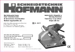 Preview for 1 page of Hofmann A 3377 User Instructions