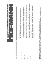 Предварительный просмотр 11 страницы Hofmann A2707 User Instructions