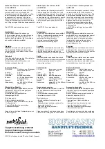 Preview for 2 page of Hofmann Master Finish MTS 300 Manual