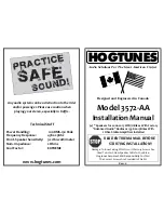 Hogtunes 3572?AA Installation Manual предпросмотр