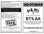 Hogtunes BTS-AA Installation Manual предпросмотр