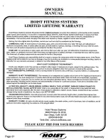 Preview for 36 page of Hoist Fitness CF2179 Owner'S Manual