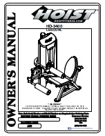 Hoist Fitness HD-3400 Owner'S Manual preview