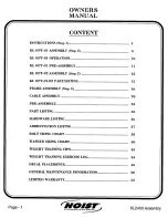 Предварительный просмотр 2 страницы Hoist Fitness KL2403 Owner'S Manual