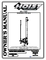 Preview for 1 page of Hoist Fitness MC-7025 Owner'S Manual