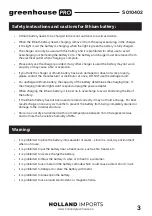 Preview for 3 page of Holland greenhouse PRO S010402 Instruction Manual