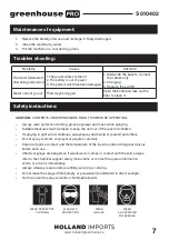 Preview for 7 page of Holland greenhouse PRO S010402 Instruction Manual