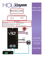 HOLOVISION 201-VIO Installation Instructions Manual предпросмотр