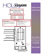 Предварительный просмотр 1 страницы HOLOVISION 400-S12-VIK Installation Instructions Manual