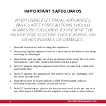 Preview for 2 page of Holstein Housewares HU-09008 Important Safeguards