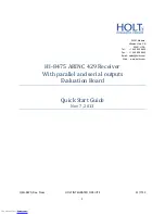 Предварительный просмотр 1 страницы HOLT HI-8475 ARINC 429 Quick Start Manual