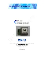 Holux CR-105 SPECIFICATION V1.2 Specification предпросмотр