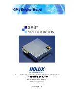 Preview for 1 page of Holux GR-87 Specification