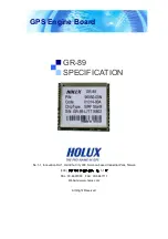 Preview for 1 page of Holux GR-89 Specification