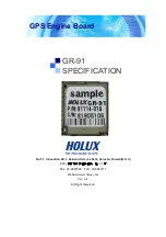 Preview for 1 page of Holux GR-91 SPECIFICATION V0.4 Specification